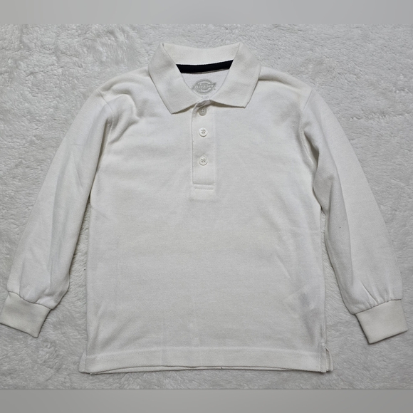 Dickies Top Size Small S 4 4T Kids Long Sleeve Collar Shirt Half Button Dress - Picture 1 of 4
